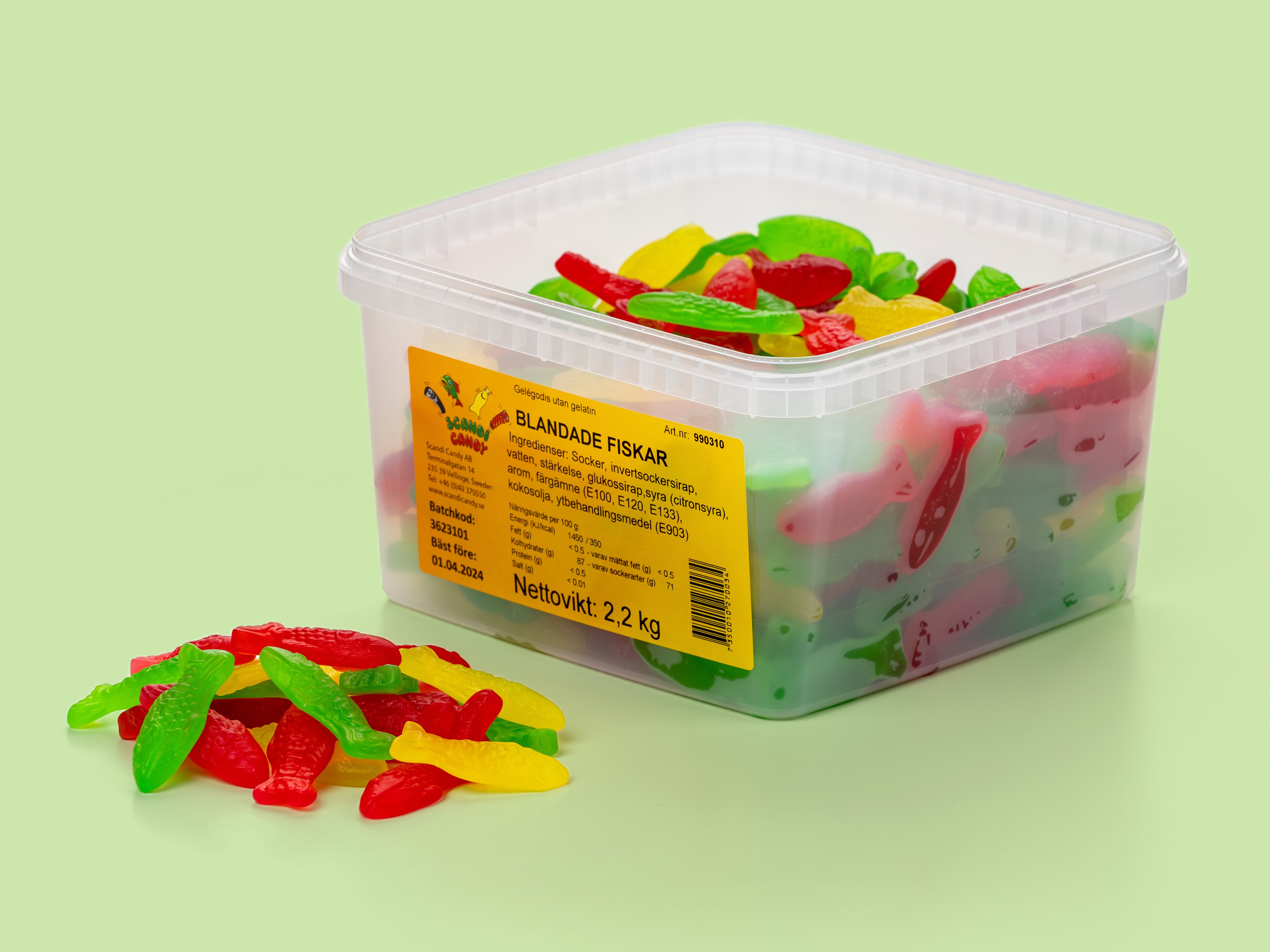 Blandede Fisk Bland-selv slik i kasser 2,2 kg