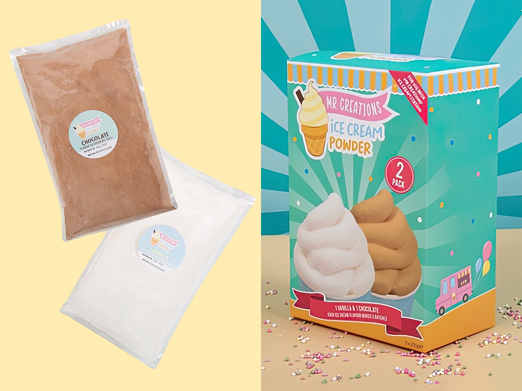 Mjukglass Pulver Vanilj och Choklad - Mr Creations