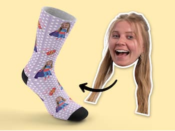 Personalisierte Socken Mit Gesicht - Super Mom