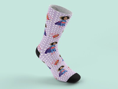 Henkilökohtaiset Sukat Omalla Kuvalla - Super Mom