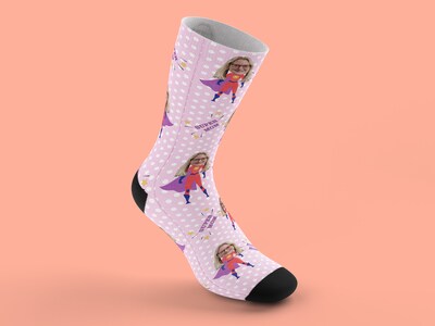 Personalisierte Socken Mit Gesicht - Super Mom