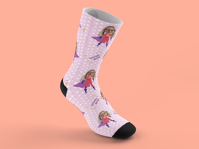 Personlige sokker med ansikt - Super Mom
