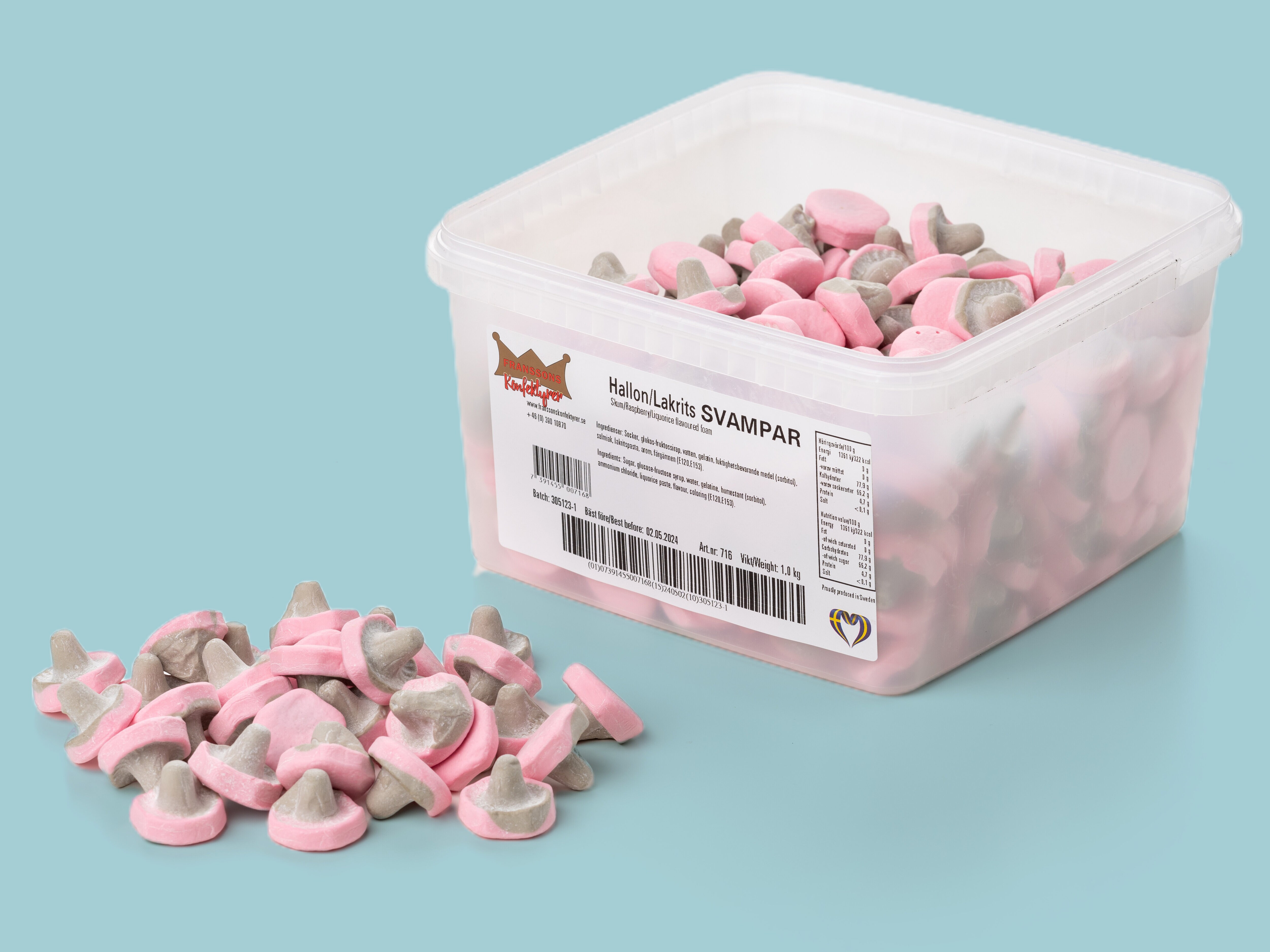 Himbeere & Lakritz Pilz Süßigkeiten 1 kg