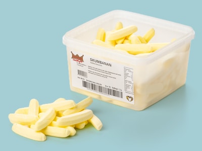 Skumbananer Bland-selv slik i kasser 1,2 kg