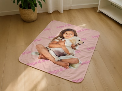 Babyfilt med Eget Foto & Namn