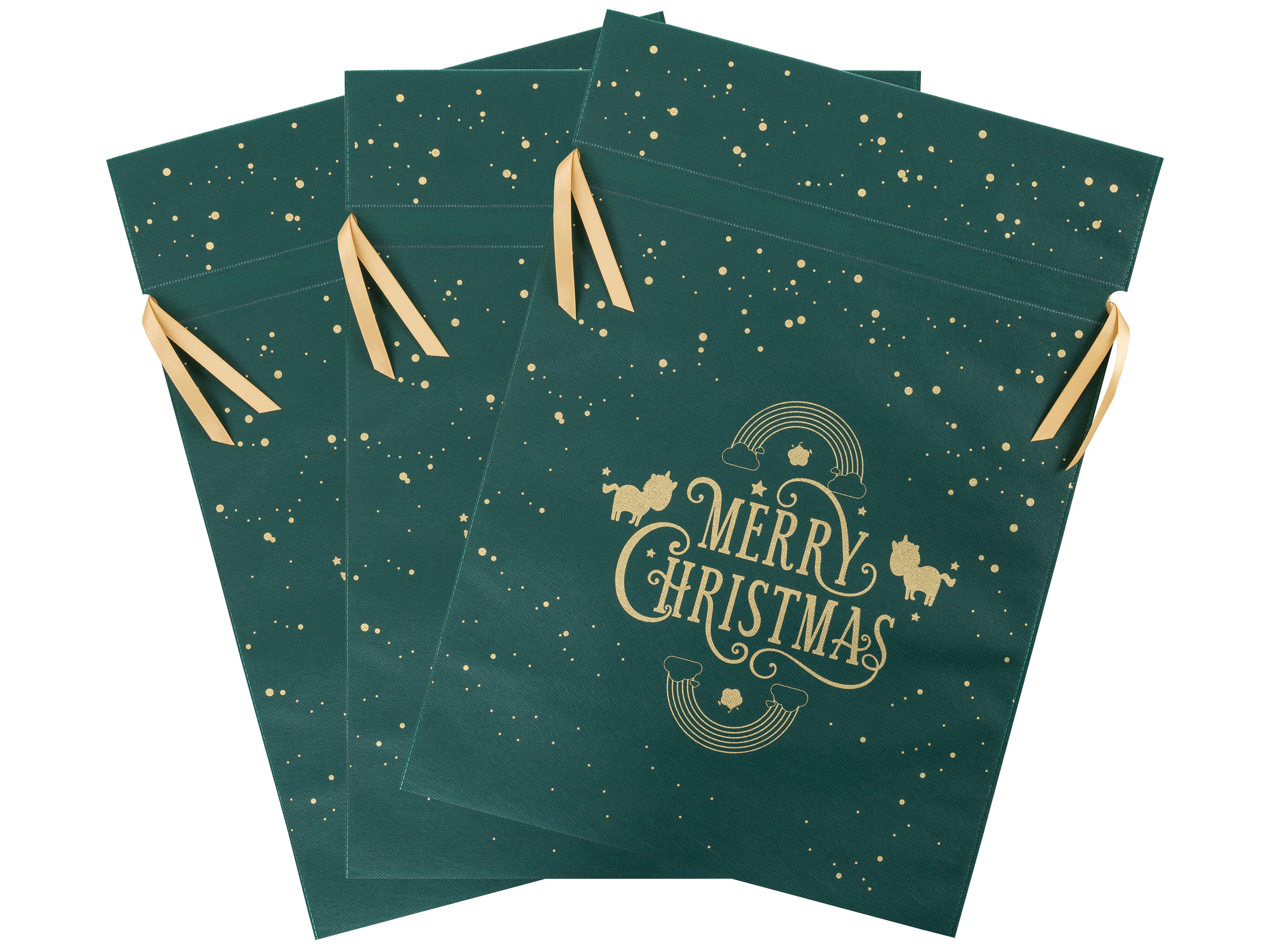 Vihreänsiniset lahjapussit, 3-pack