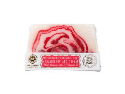 Håndlaget såpe - Strawberries with Cream - Saules Fabrika