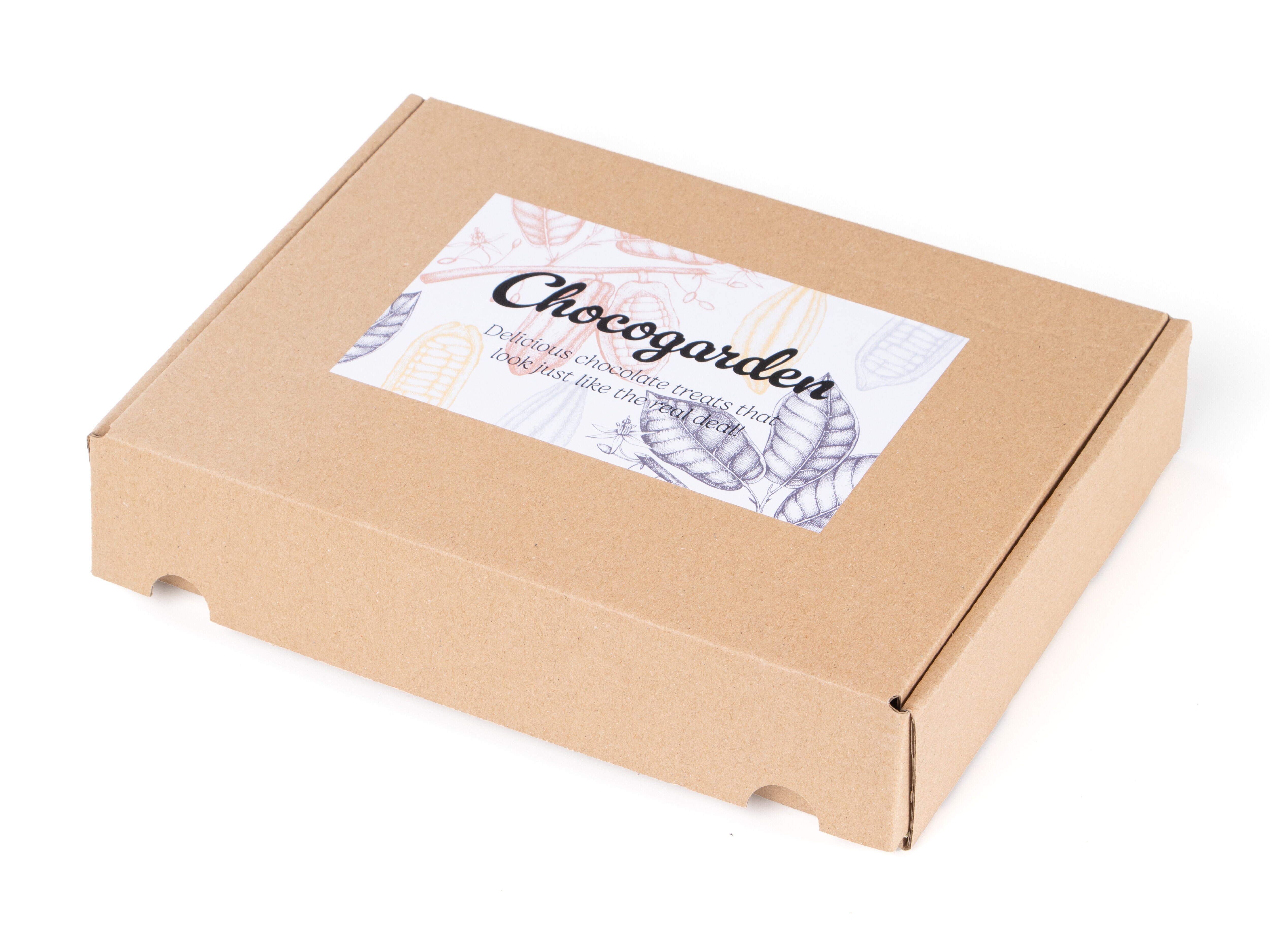 Sjokoladeeske med sekatør og roser