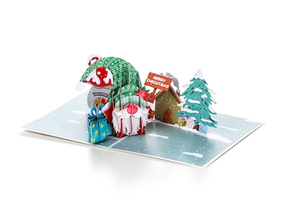 Pop Up-kort - Julkort med tomte
