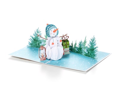Pop Up Karte - Weihnachtskarte mit Schneemann
