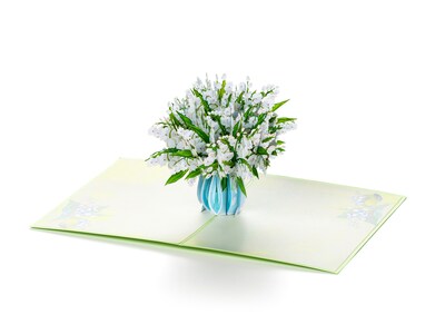3D pop up-kort - Vase med liljekonvaljer