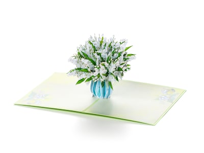3D pop up-kort - Vase med liljekonvaljer