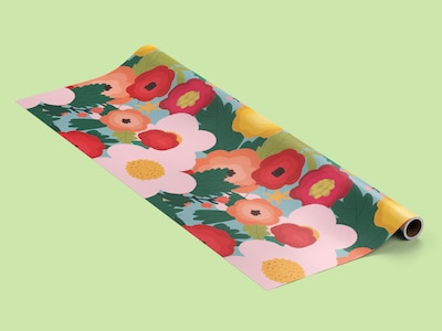Presentpapper - Rosa Blommor