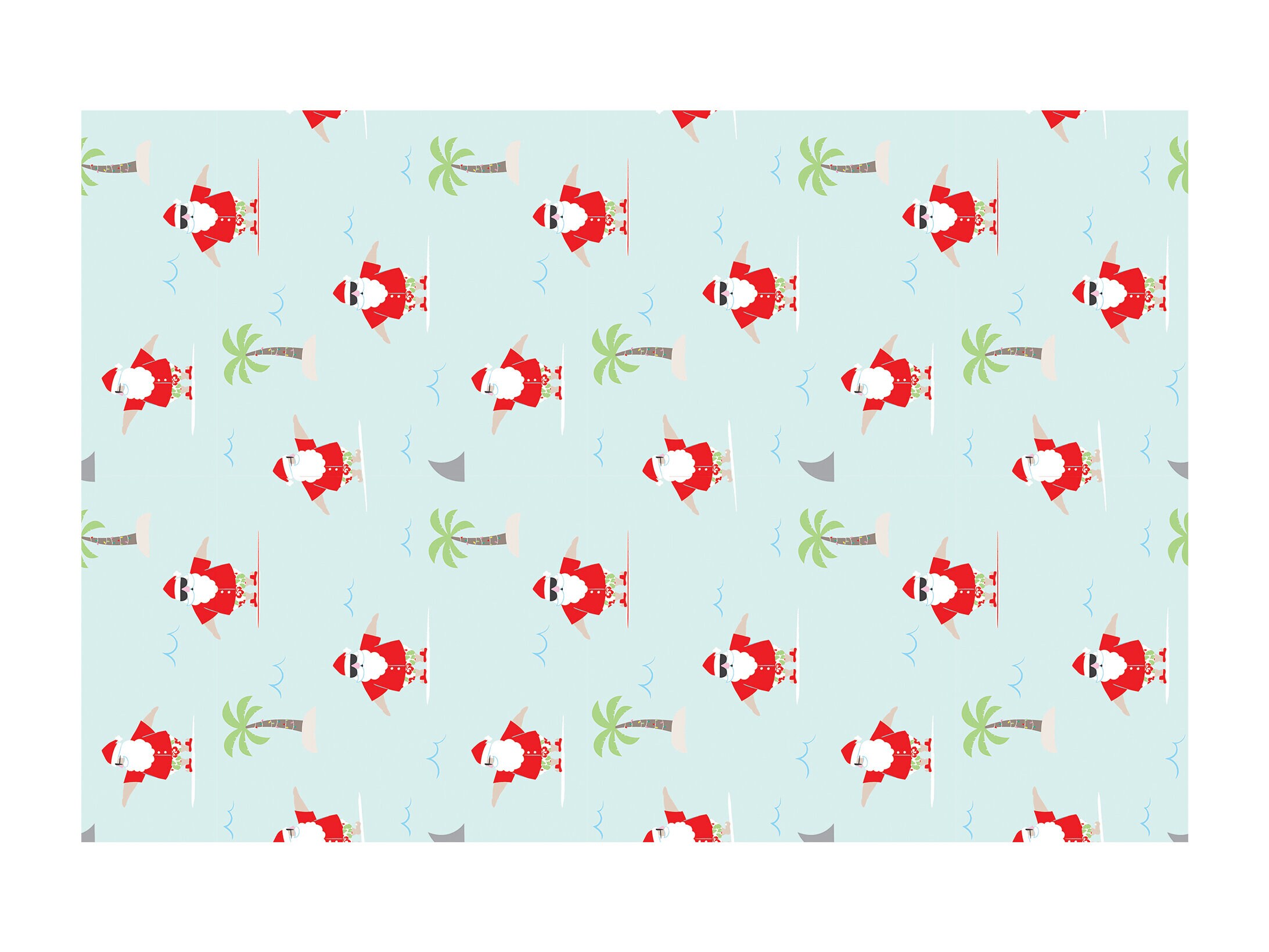 Julepapir - Surfende julenisser