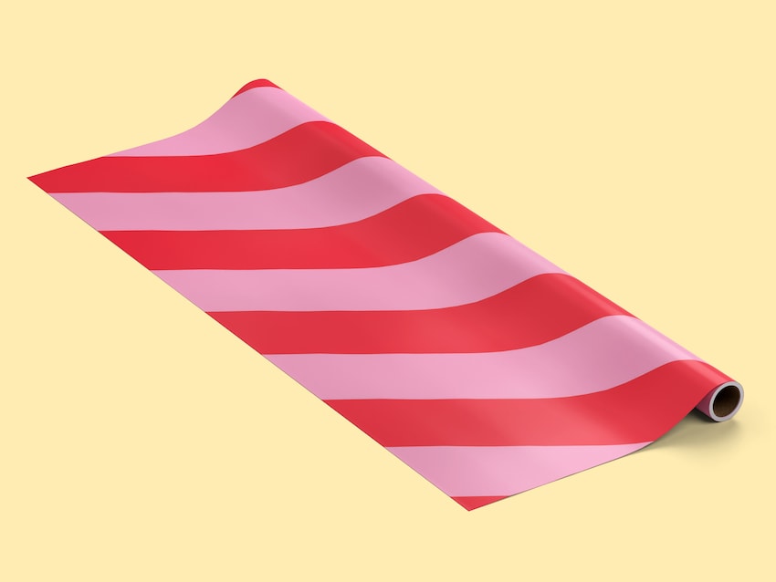 Presentpapper - Röd/Rosa Ränder | Coolstuff.se