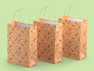 Presentpåsar 3-pack - Hundar - Stor