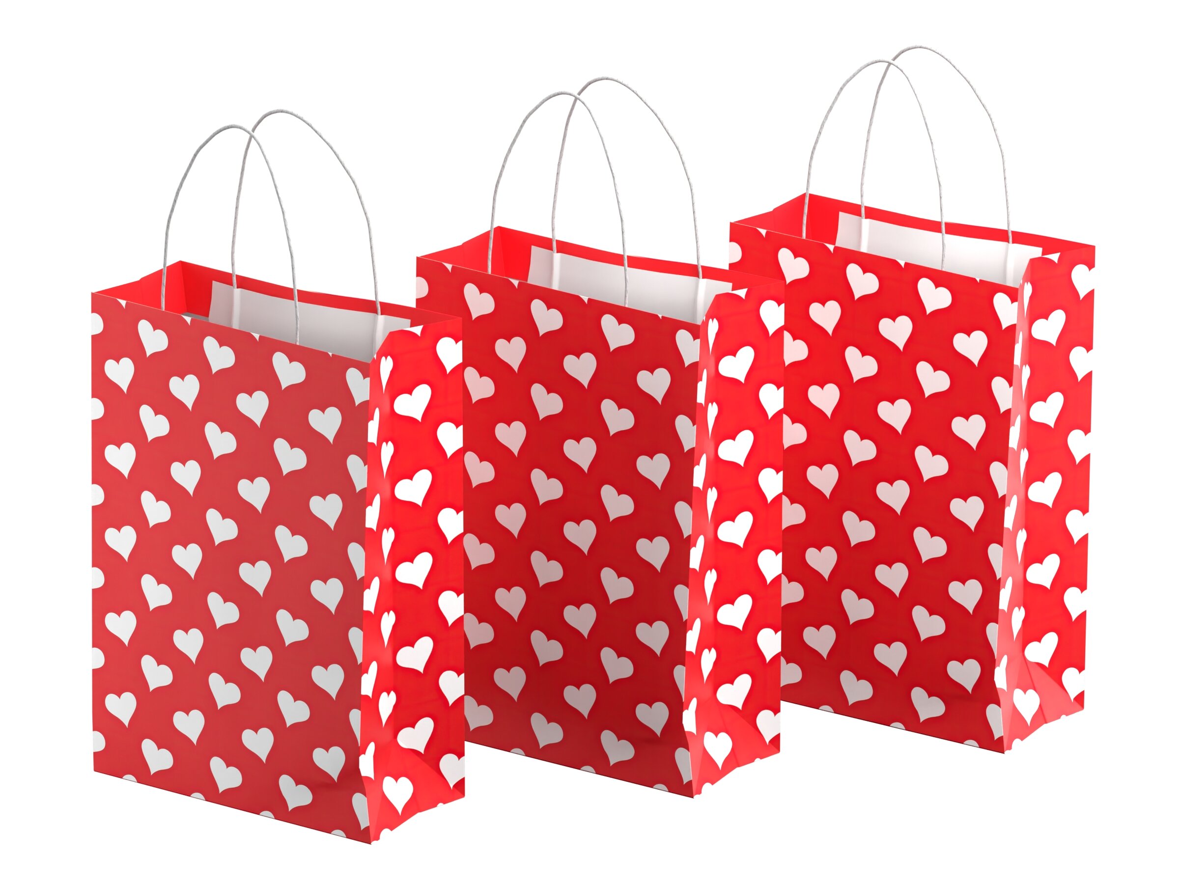 Geschenktüten 3er-Pack - Herzen - Groß