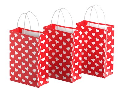 Presentpåsar 3-pack - Hjärtan - Stor