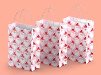 Lahjapussit 3 kpl - Joulupukki - Iso