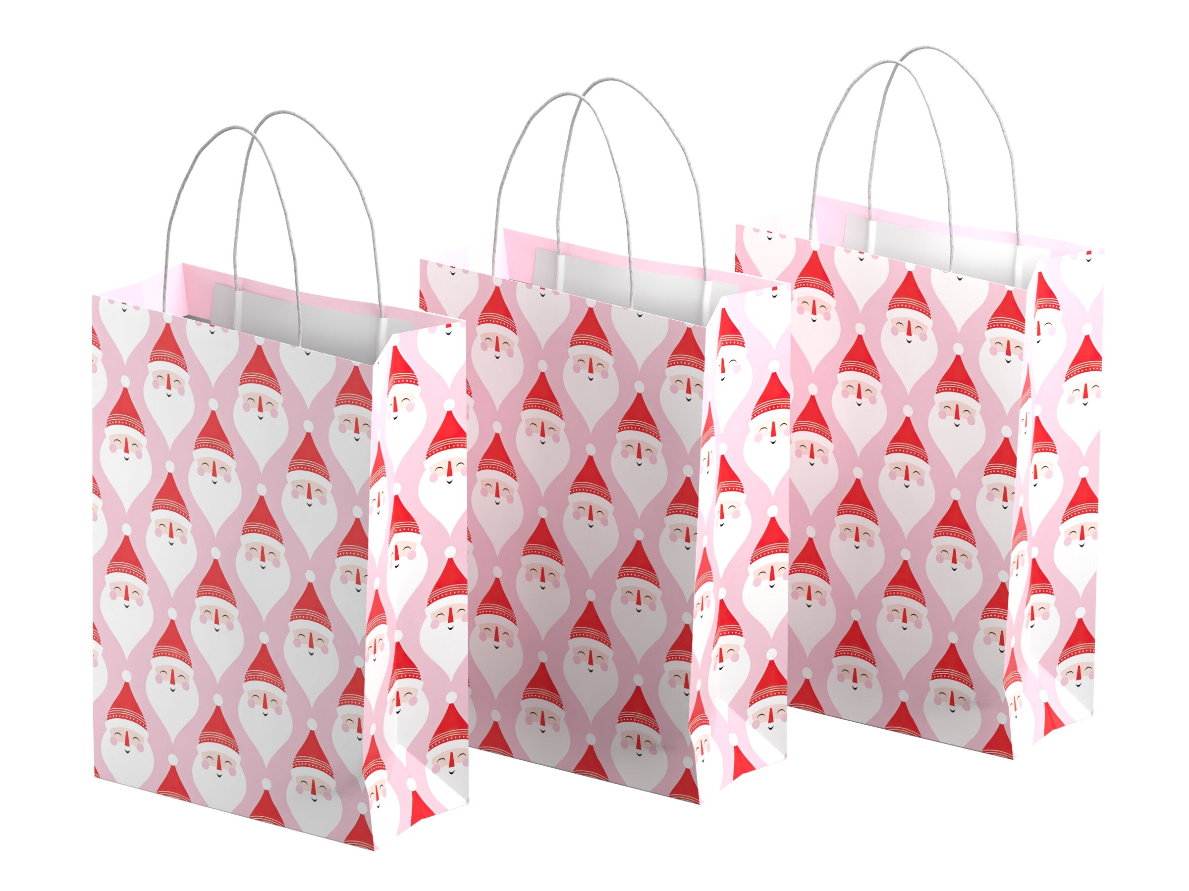 Lahjapussit 3 kpl - Joulupukki - Iso