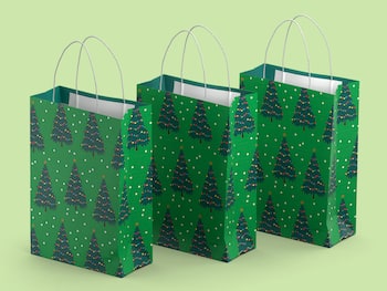 Gaveposer 3-pakning - Juletrær - Store
