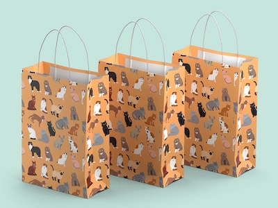 Lahjapussit 3 kpl - Kissat - Isot