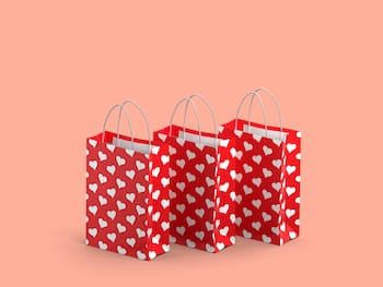 Geschenktüten 3er-Pack - Herzen - Mittel