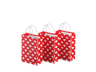 Geschenktüten 3er-Pack - Herzen - Mittel