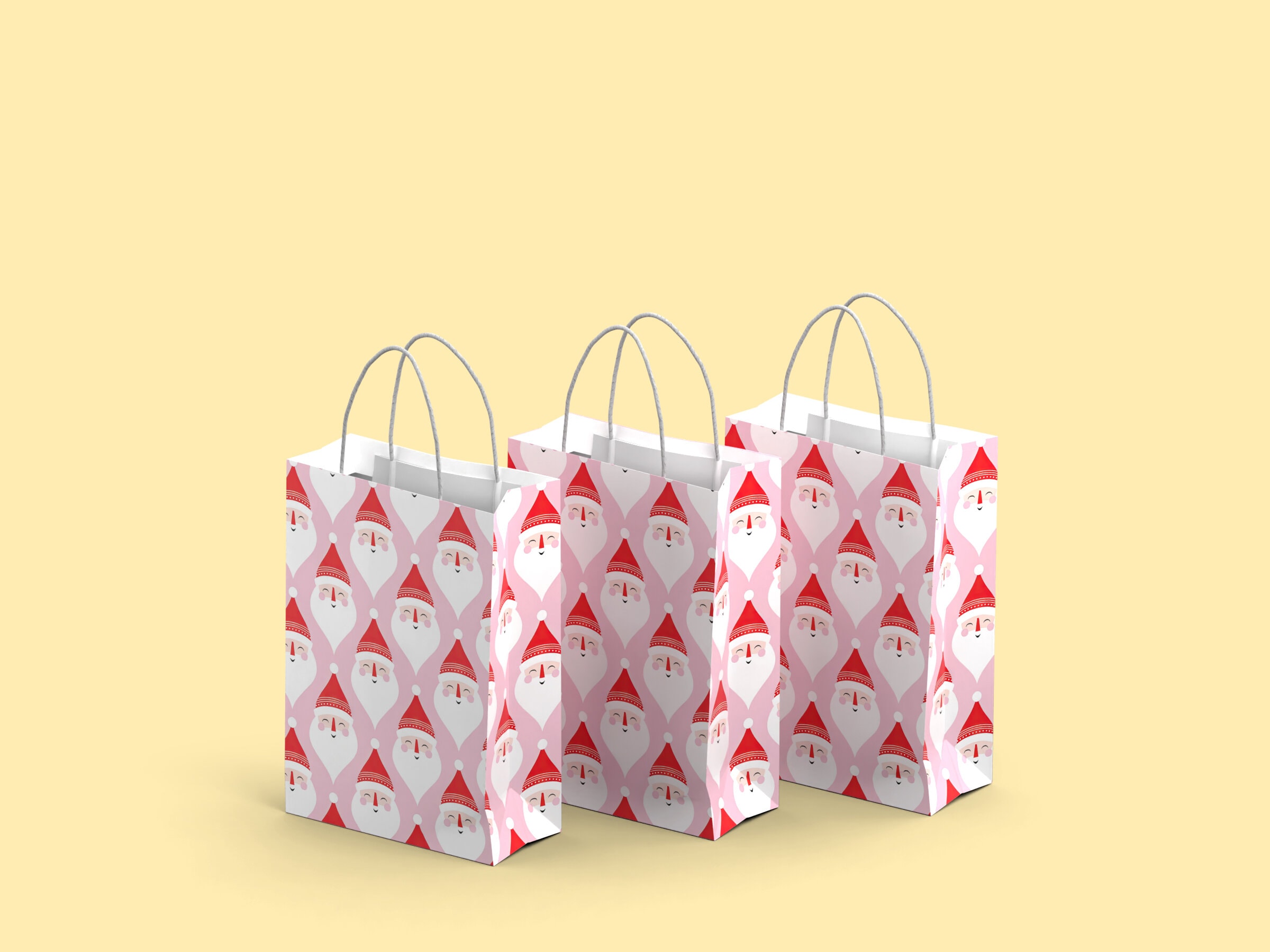 Geschenktüten 3er-Pack - Weihnachtsmann - Mittel