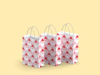 Lahjapussit 3 kpl - Joulupukki - Keskikoko