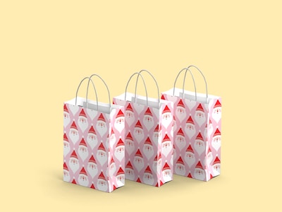 Gaveposer 3-pak - Julemanden - Mellem