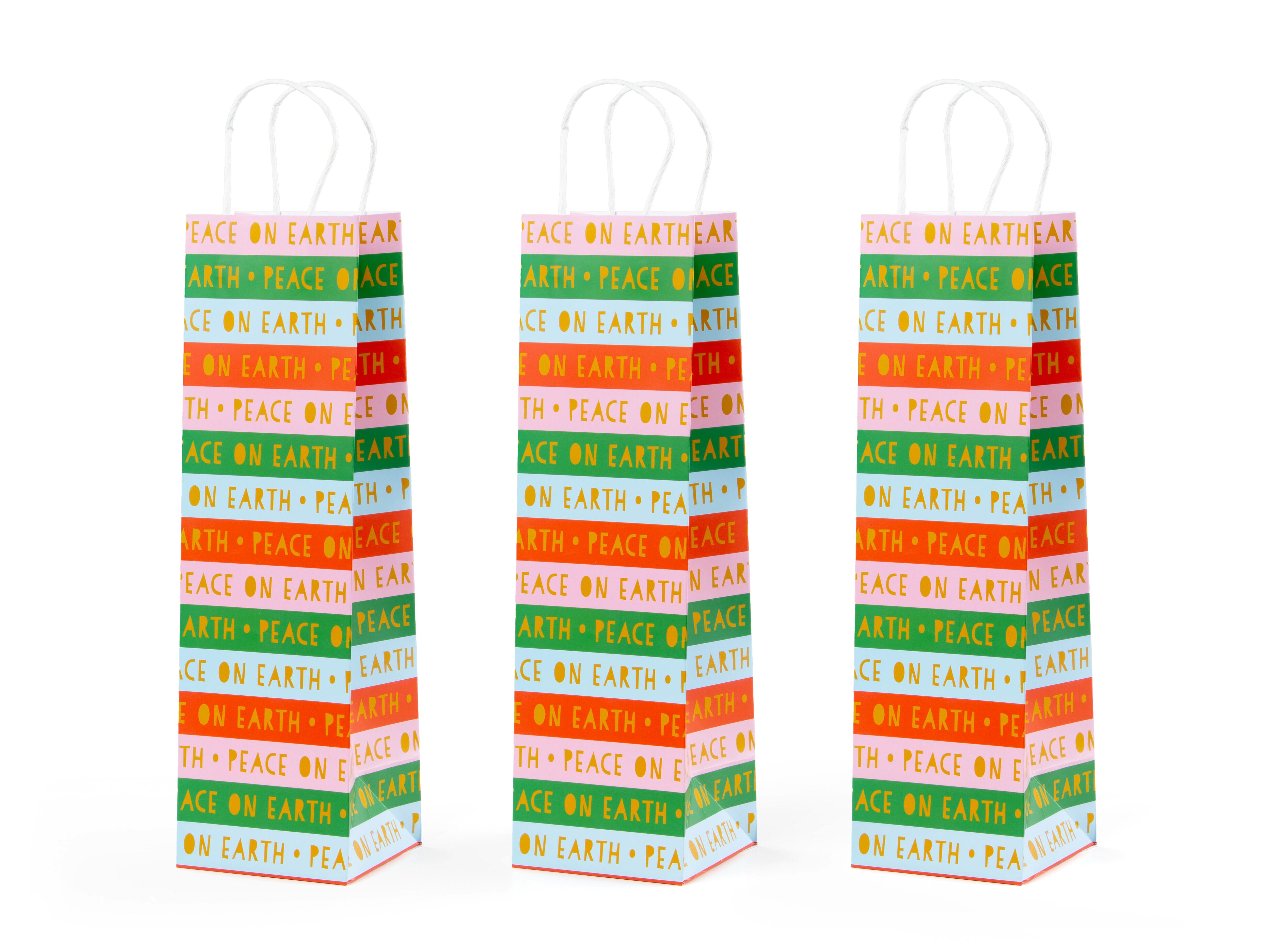 Weinbeutel 3er-Pack - Peace on Earth