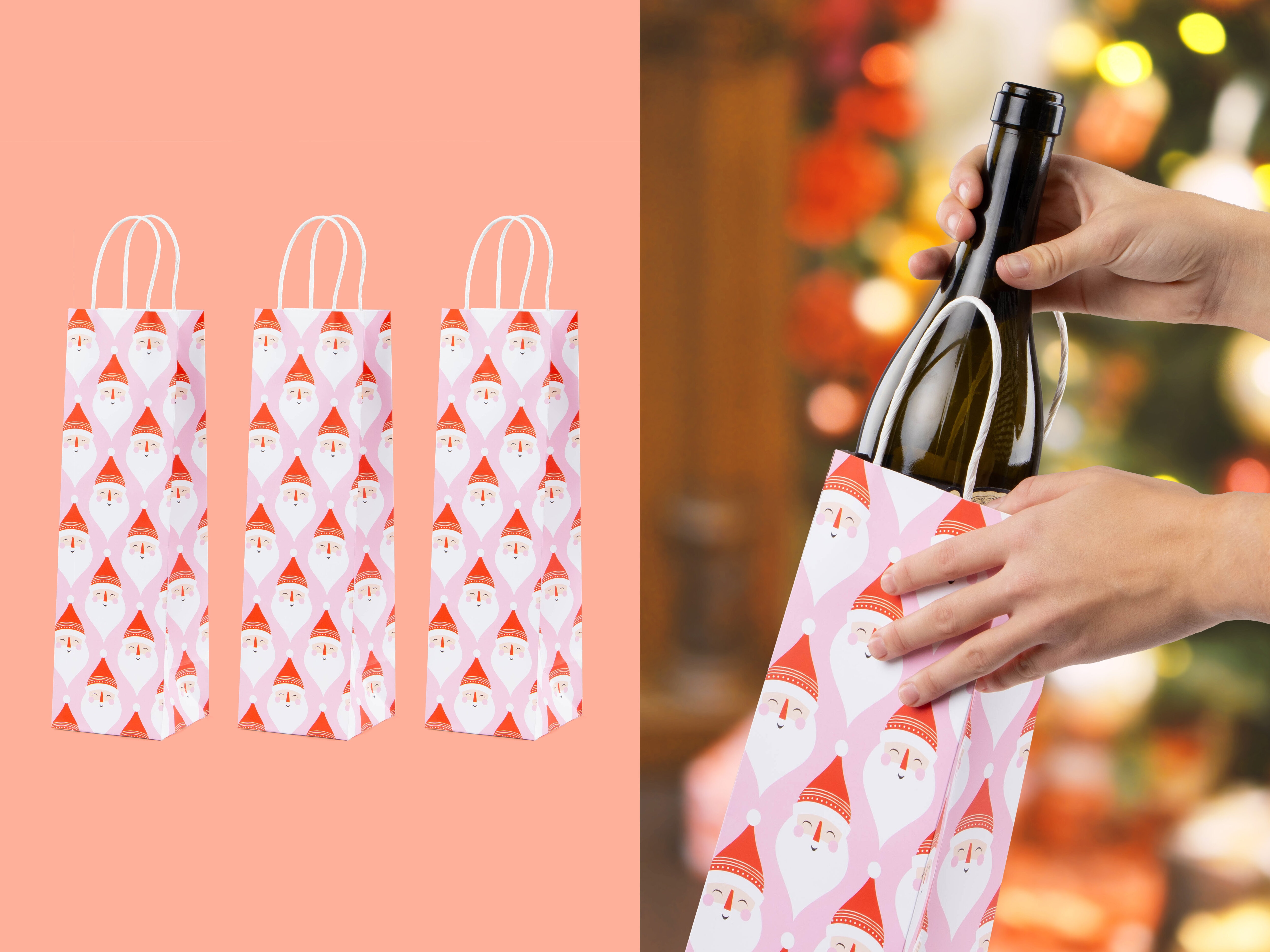 Viinipullopussit 3 kpl Joulupukki