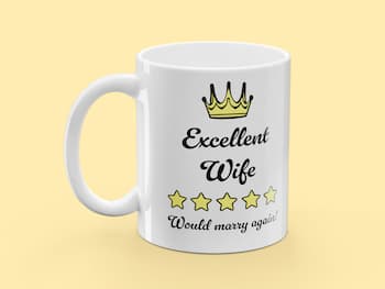 Tasse mit Aufdruck - Excellent Wife