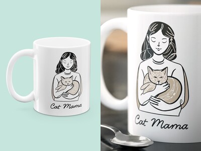 Tasse mit Aufdruck - Cat Mama