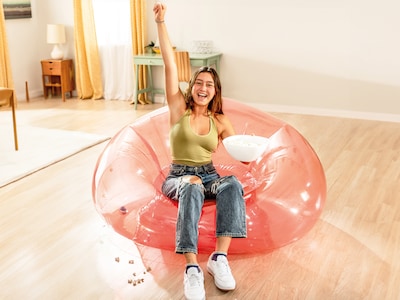 Rosa Oppustelig Sækkestol - Intex