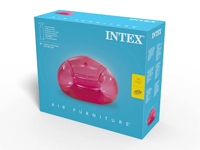 Rosa oppblåsbar sittesekk - Intex