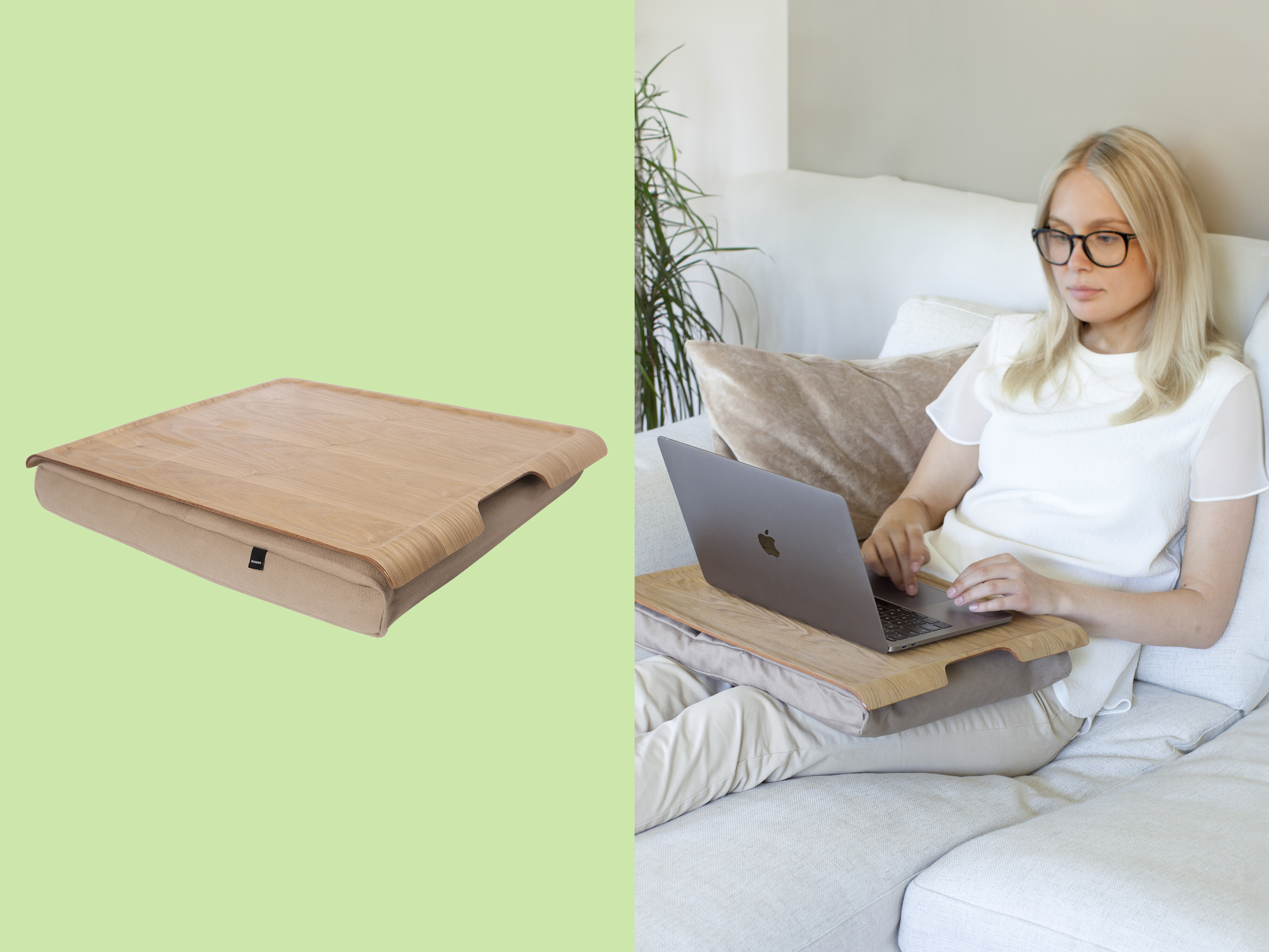 Großes Laptopkissen Weidenholz - Bosign