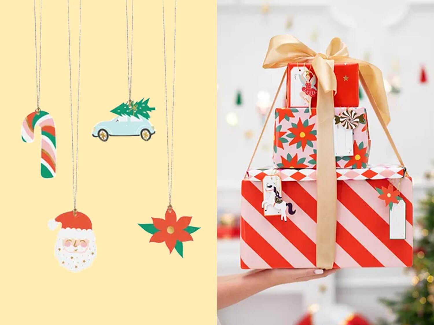 Ripustettavat joulupakettikortit – 12-pakkaus