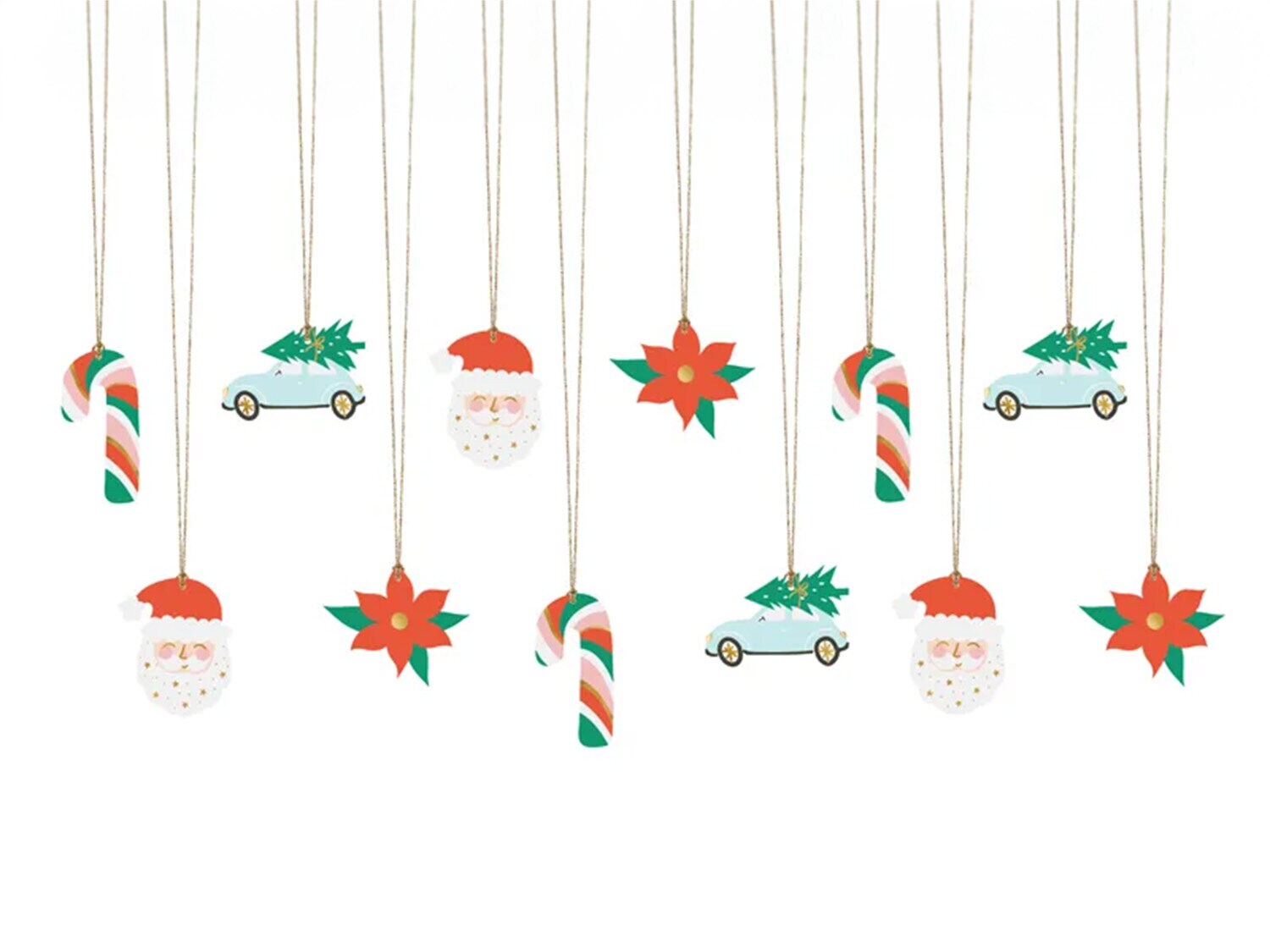 Ripustettavat joulupakettikortit – 12-pakkaus