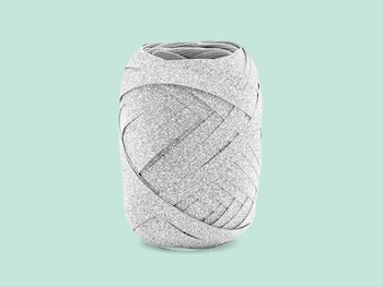 Gavebånd Glitter 10m - Sølv