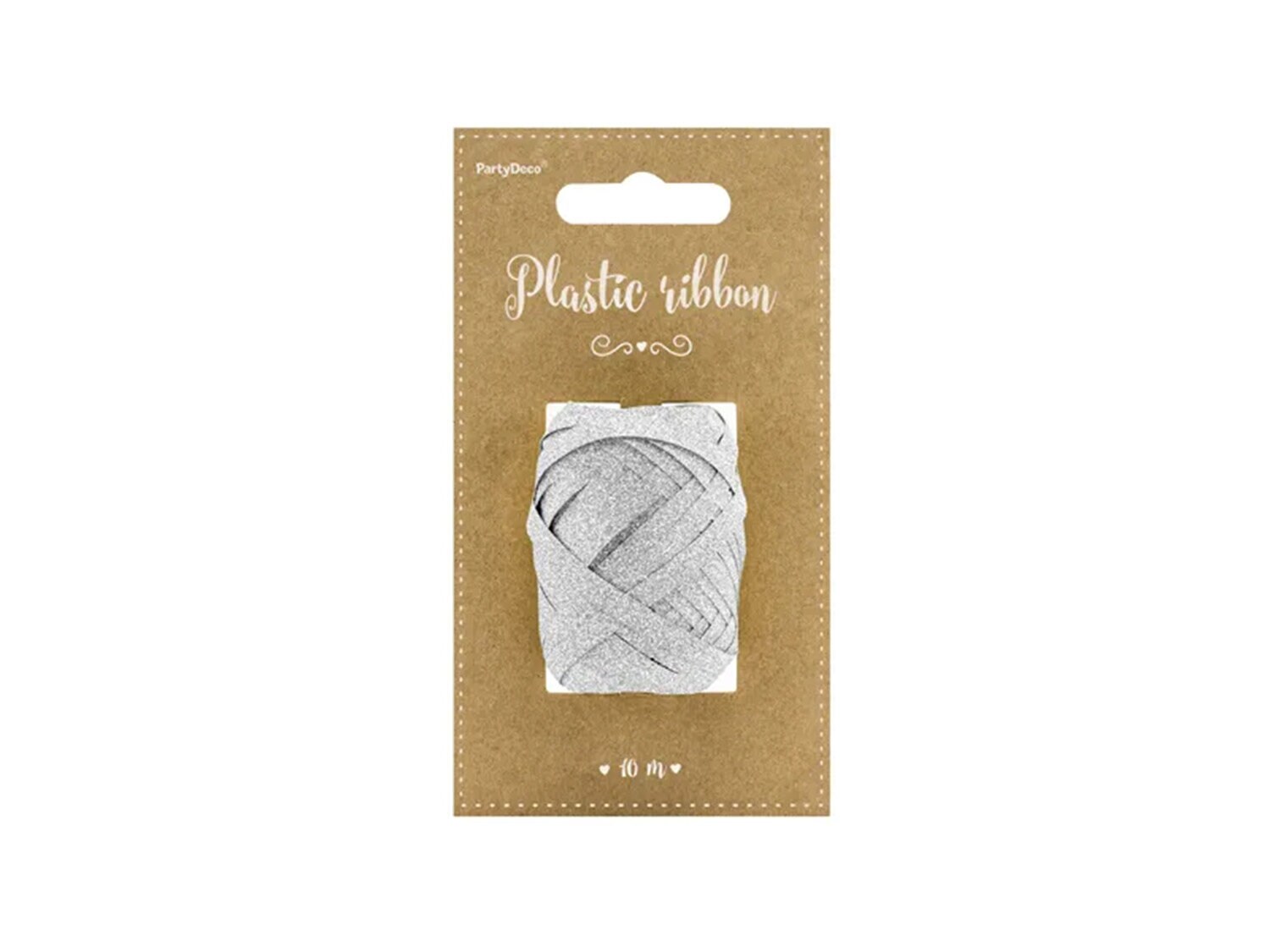 Gavebånd Glitter 10m - Sølv