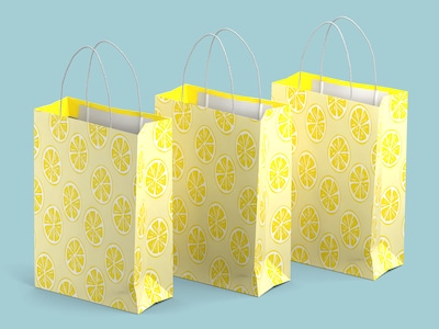 Geschenktüten 3er-Pack - Zitronenscheiben - Groß