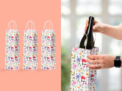 Weinbeutel 3er-Pack - Sommerblumen