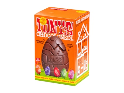 Tony's Chocolonely Vollmilchschokolade mit Karamell und Meersalz Osterei