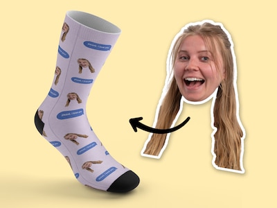 Personalisierte Socken mit Foto - Psst I Love You