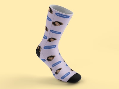 Personalisierte Socken mit Foto - Psst I Love You