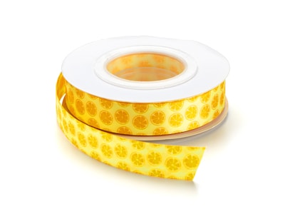 Geschenkband Satin 15m - Zitronenscheiben