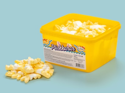 Påskeharer Bland-selv slik i kasser 700 gram