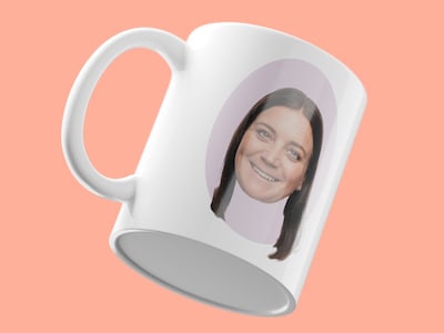Personalisierte Tasse mit Foto & Hintergrundform